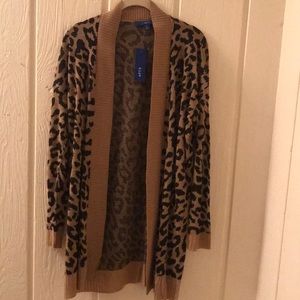 NWT leopard look print cardi